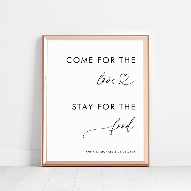 Come for Love Stay for Food Heart Wedding Sign (Creator Uploaded)