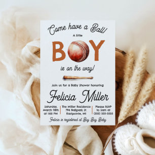 Come Have a Ball! Baby Boy Baseball Baby Shower Invitation