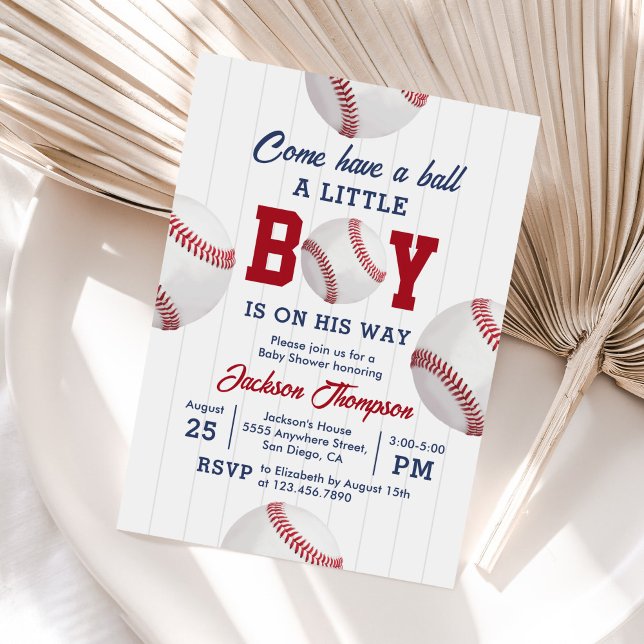 Come Have A Ball Baseball Boy Baby Shower Invitation (Creator Uploaded)