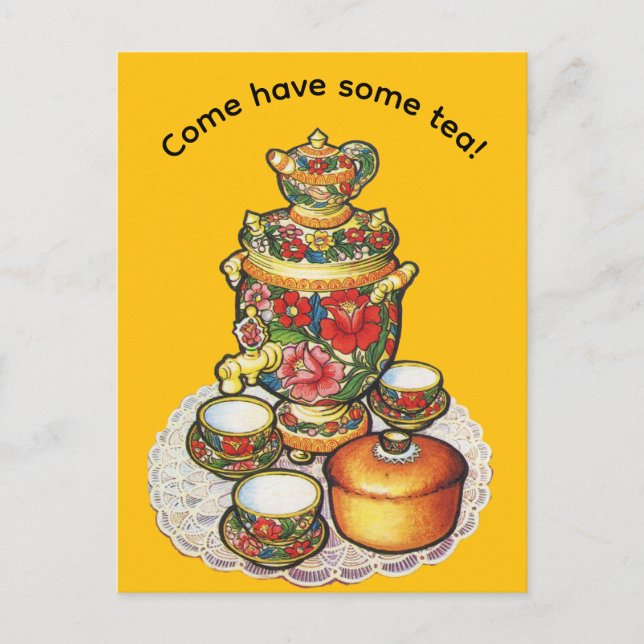 Come have some tea! holiday postcard (Front)