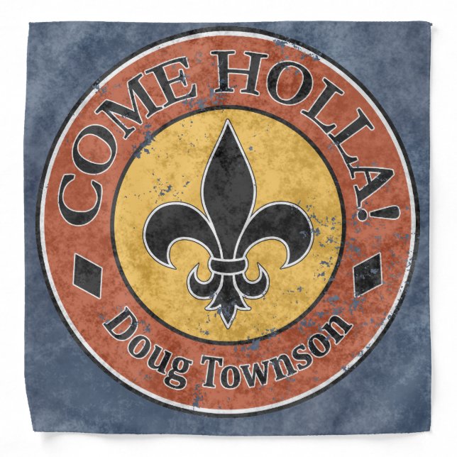 Come Holla! Fleur-de-lis Circle Logo Bandana (Front)