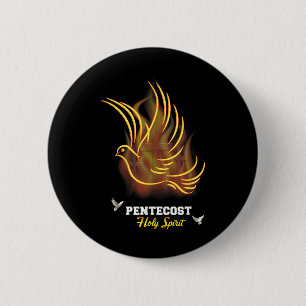 Come Holy Spirit Dove Cross Christian Jesus Pentec Button