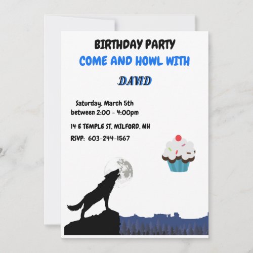 Come  HOWL  Wolf Birthday Invitation 
