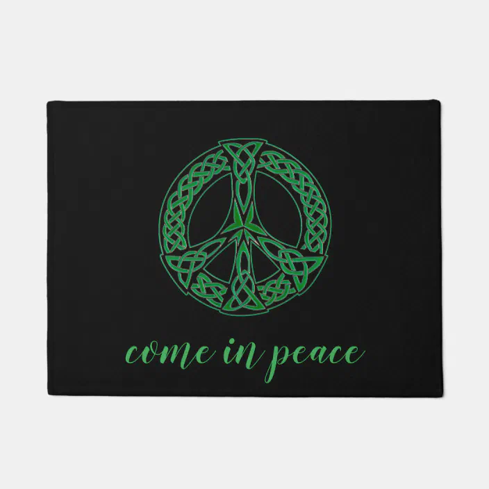 Come In Peace Celtic Peace Sign Welcome Mat Zazzle Com