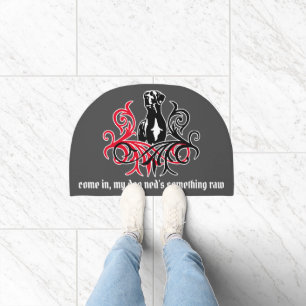 come in strangers, my dog needs raw food doormat