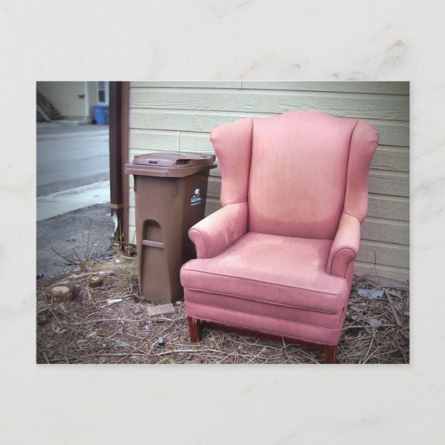 Come into my Parlor Damp Pink Armchair Urban Art Postcard (Front)