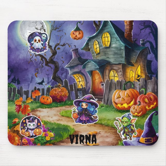 Come join in the witch's fun! mouse pad (Front)