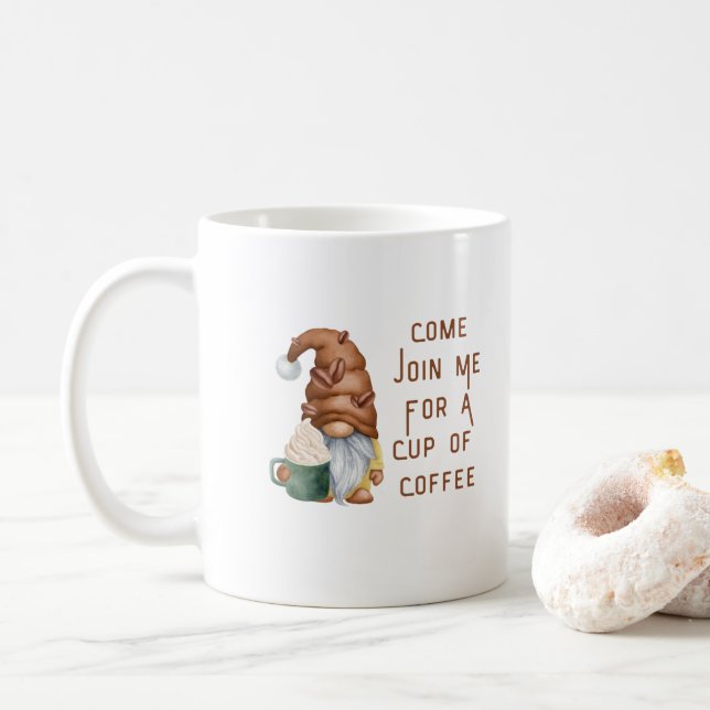Come Join Me for a Cup of Coffee on a coffee mug (With Donut)