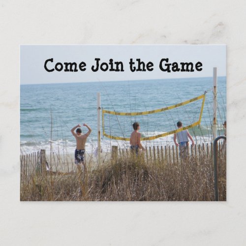 COME JOIN THE GAME POSTCARD