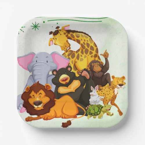 Come Join The Pack Safari Animal Party  Paper Plates