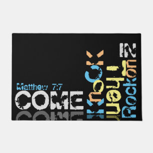 Come, knock, then rock on in, big black doormat