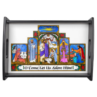 Come let us adore him serving tray