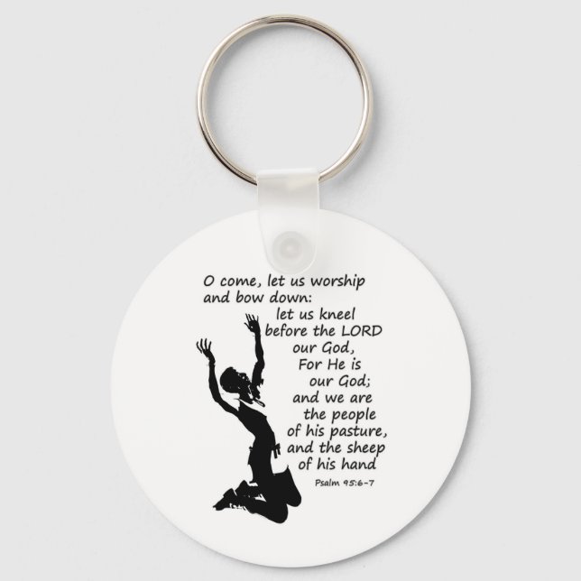 come let us worship and kneel down keychain (Front)
