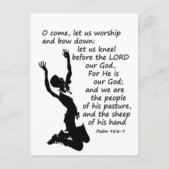 come let us worship and kneel down postcard (Front)