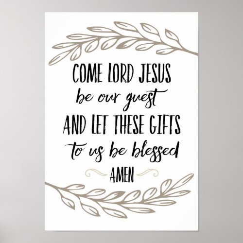 Come Lord Jesus Be Our Guest Prayer Wall Art