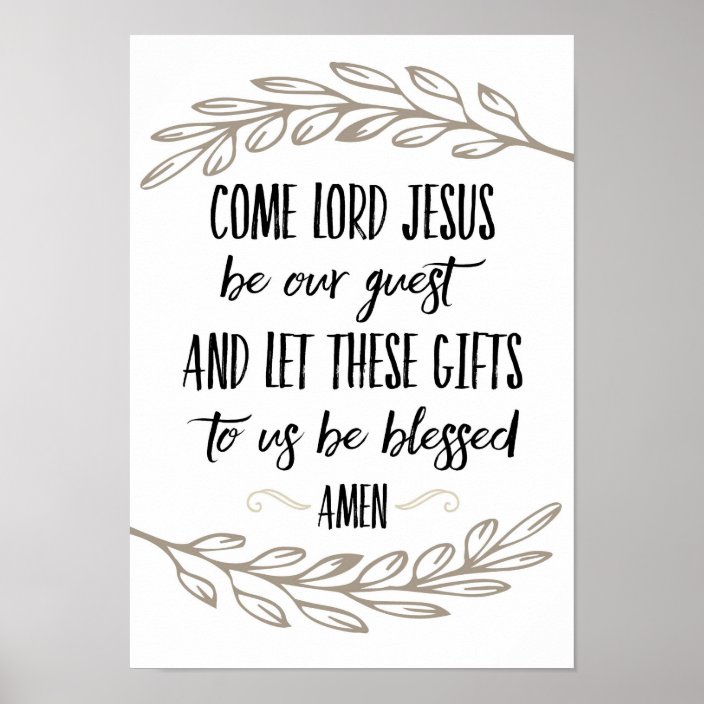 Come Lord Jesus Be Our Guest Prayer Wall Art Zazzle Com