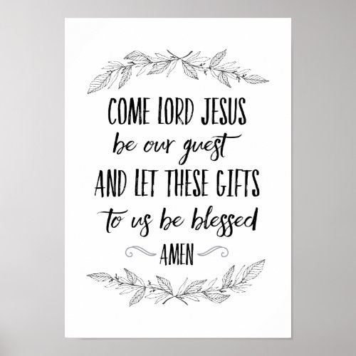 Come Lord Jesus Be Our Guest Prayer Wall Art