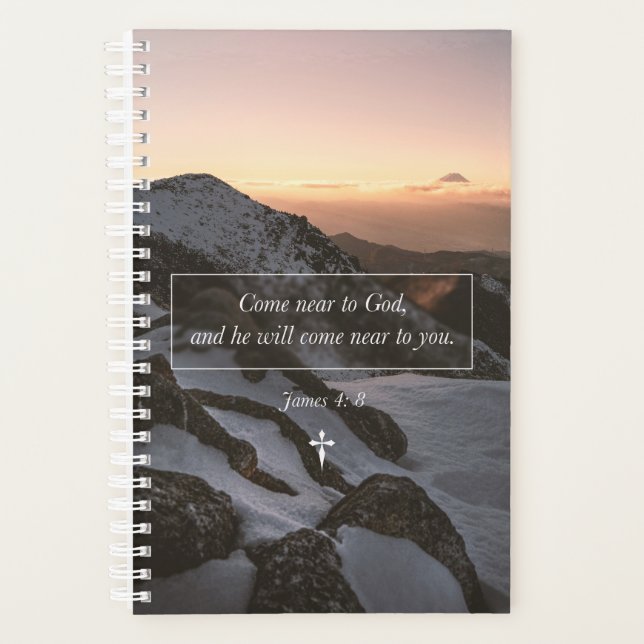Come Near To God James 4: 8 Christian Bible Verse Planner (Front)