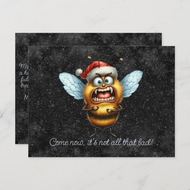 Come Now, It's Not All That Bad Scared Bee Postcard (Front/Back)