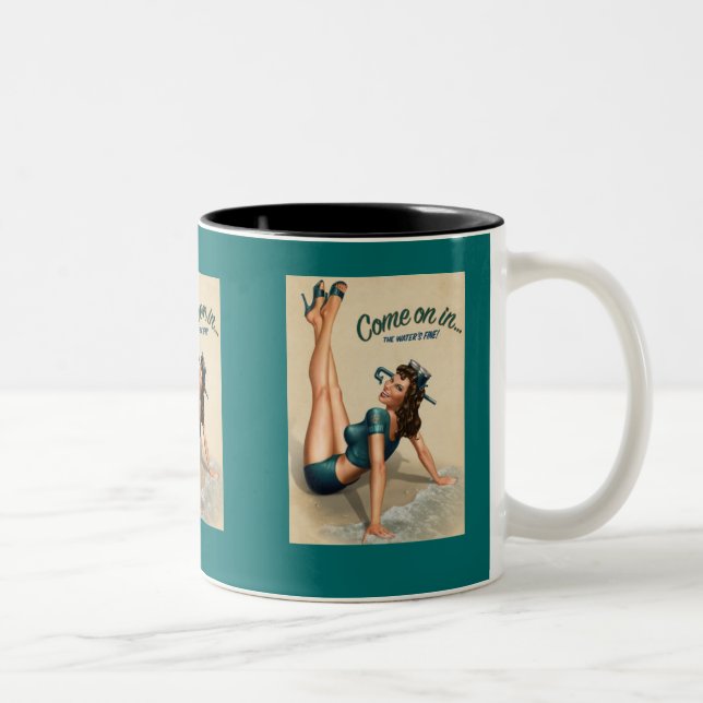 Come on in Navy Pin-Up Mug (Right)