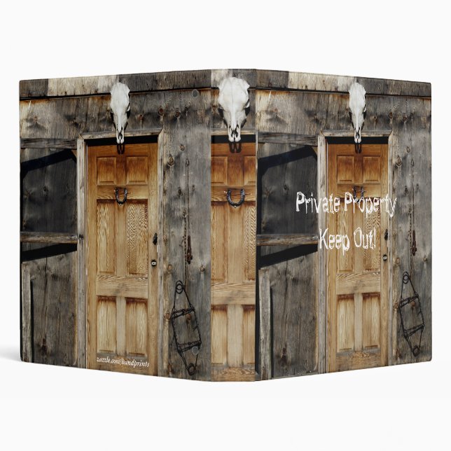 "Come On In" Rustic Doorway Album 3 Ring Binder (Background)