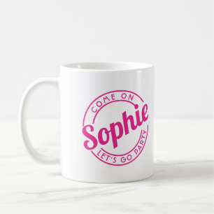 Come On Let's Go Party Girly Pink High Heel Glamor Coffee Mug
