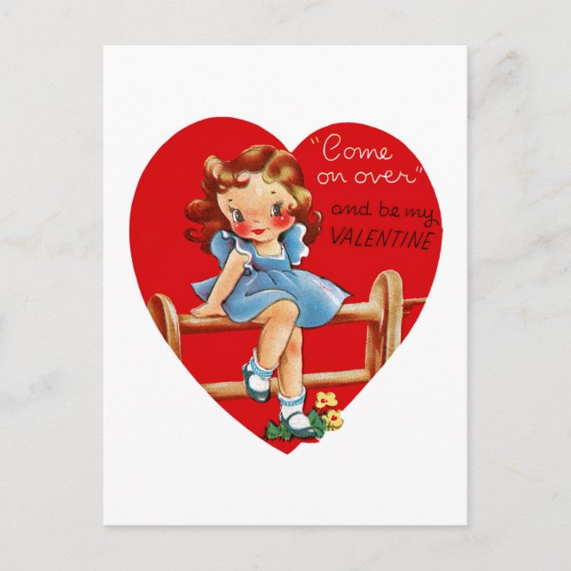 Come on Over and be my Valentine! Holiday Postcard (Front)