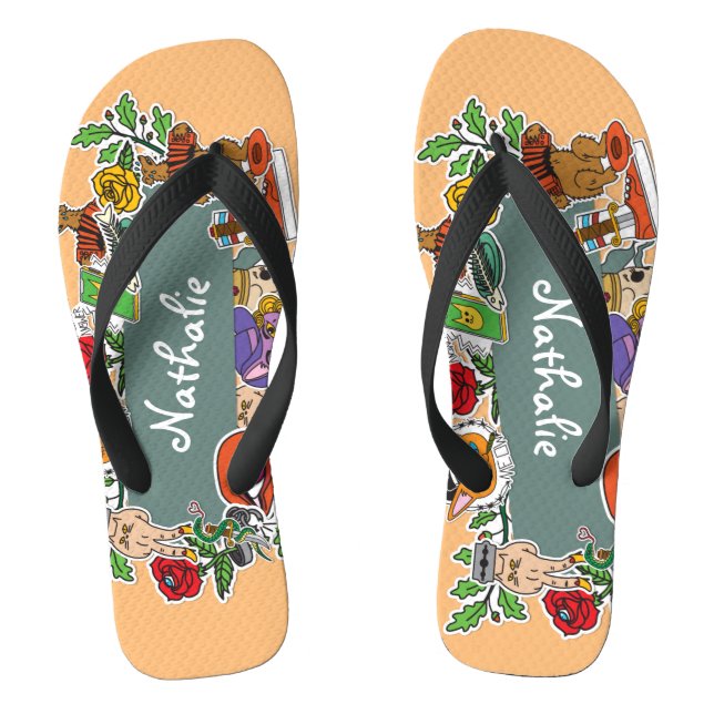 Come on Summer naughty sticker Pair of Flip Flops (Footbed)