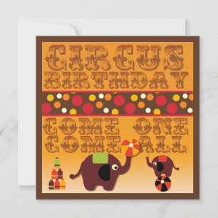 Come One Come All Circus Birthday Invites