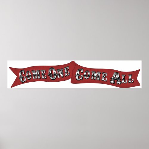 Come One Come All Circus Carnival Banner Sign