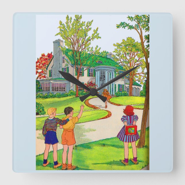 Come Out and Play Square Wall Clock (Front)