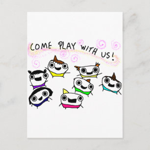 "Come play with us" Postcard