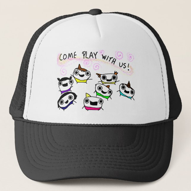 "Come play with us" Trucker Hat (Front)