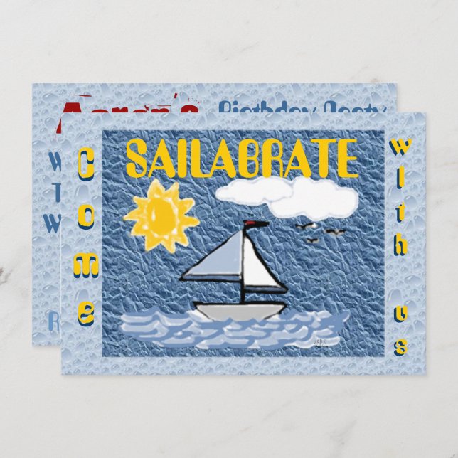 Come Sailabrate Birthday Invitation (Front/Back)