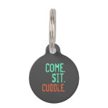 Come. Sit. Cuddle. - Coral &amp; Teal Pet Id Tag at Zazzle