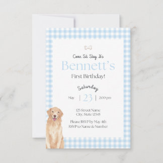 Come Sit Stay Birthday Invitation