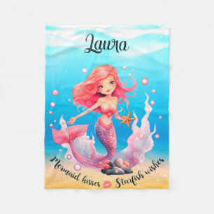 Come swim with me Mermaid Fleece Blanket