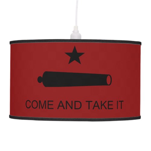 Come  Take It Texas State battle Flag Ceiling Lamp