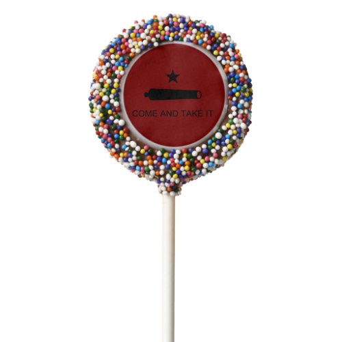 Come  Take It Texas State battle Flag Chocolate Covered Oreo Pop