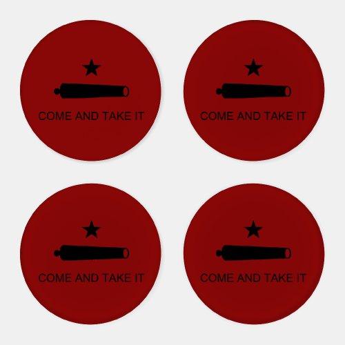 Come  Take It Texas State battle Flag Coaster Set