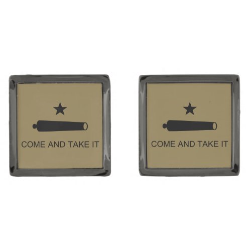 Come  Take It Texas State battle Flag Cufflinks