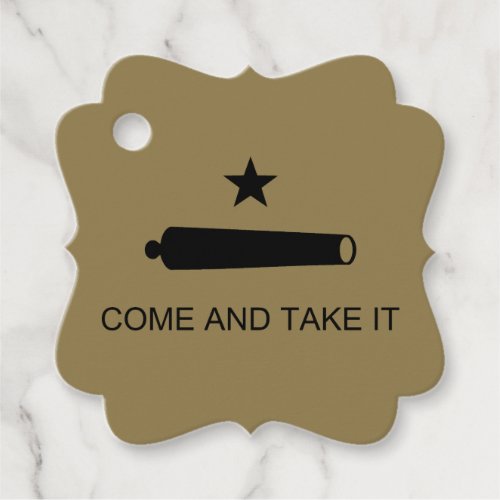 Come  Take It Texas State battle Flag Favor Tags