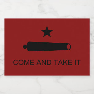 Come & Take It! Texas State battle Flag Food Label