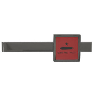Come & Take It! Texas State battle Flag Gunmetal Finish Tie Bar