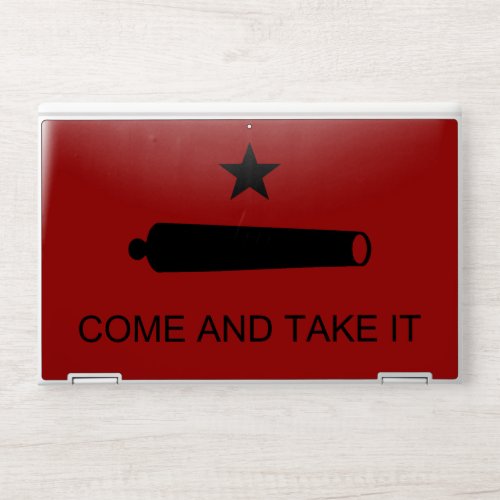 Come  Take It Texas State battle Flag HP Laptop Skin