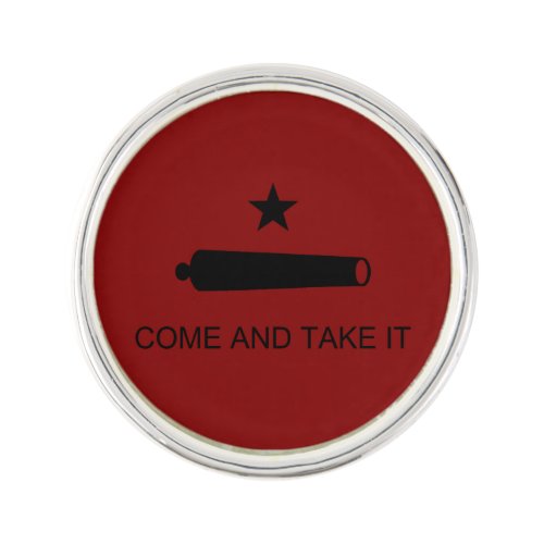 Come  Take It Texas State battle Flag Lapel Pin