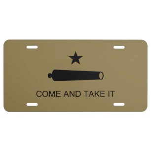 Come & Take It! Texas State battle Flag License Plate