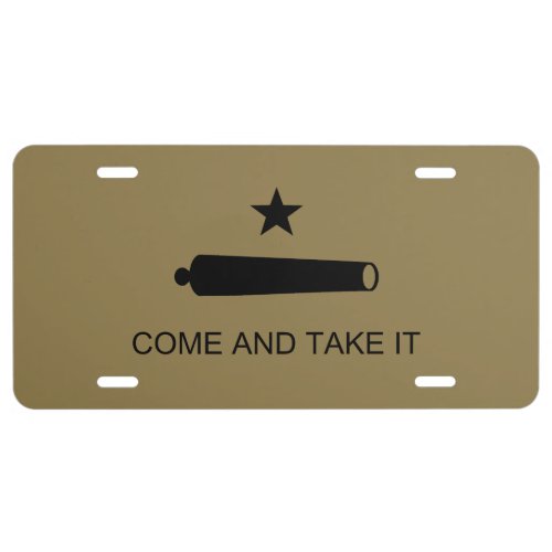 Come  Take It Texas State battle Flag License Plate