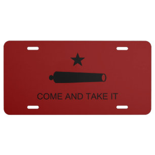 Come & Take It! Texas State battle Flag License Plate