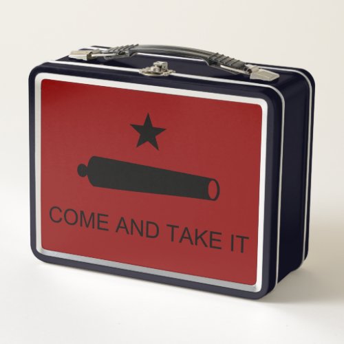 Come  Take It Texas State battle Flag Metal Lunch Box